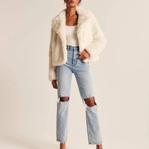 Abercrombie & Fitch Faux Fur Cropped Jacket NWT Brand New